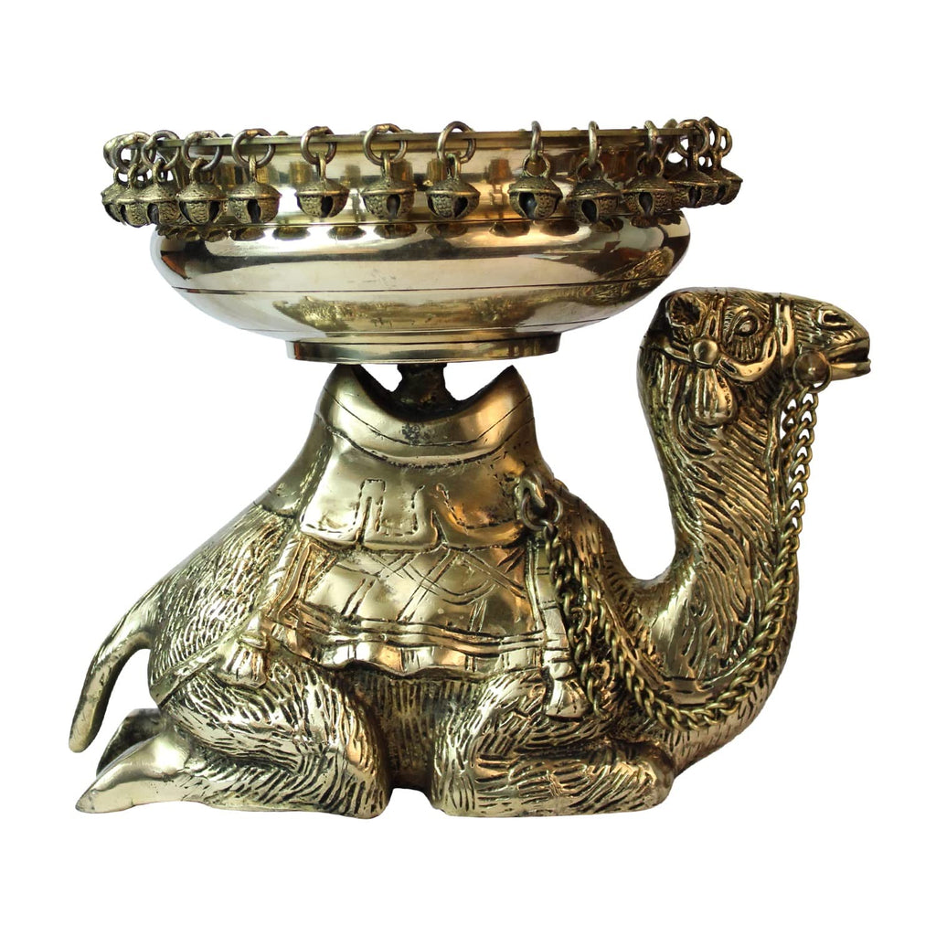 ARTVARKO Brass Urli Ethnic Traditional Camel Urli Decorative Flowers Floating Floral Candles Bowl for Home Office Decor Gift11 Inch