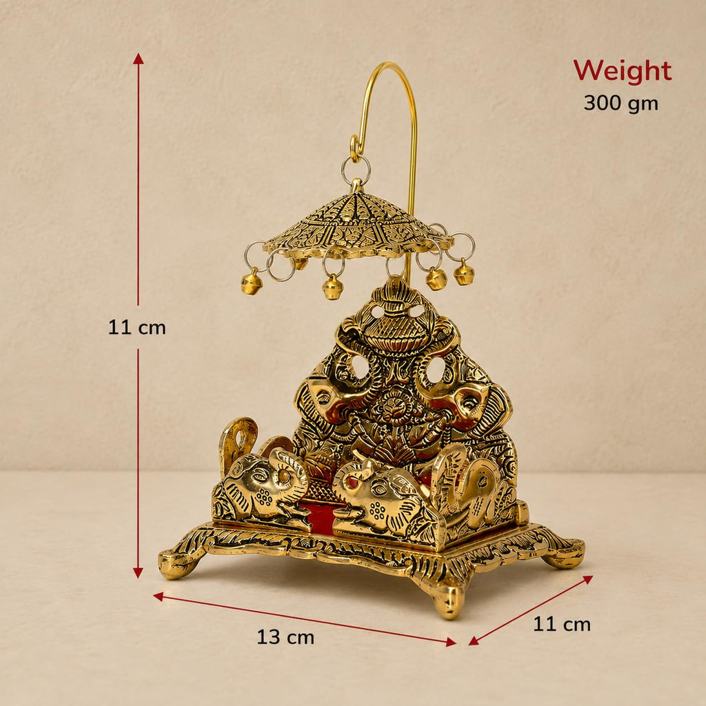 KridayKraft Metal Ladoo Gopal Singhasan Krishna Idol Accessories,Singhasan for Laddu Gopal Pooja,Decorative Showpiece Figurines,Religious Idol,Diwali Gift Article...