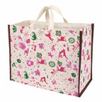 DOUBLE R BAGS Big Heavy Duty Large Eco Cotton Canvas Grocery Shopping Bag for Men & Women Vegetable Milk Fruits with Hand Carry Handle Lunch Box Jhola Tote Bags (Christmas, Pack of 3)
