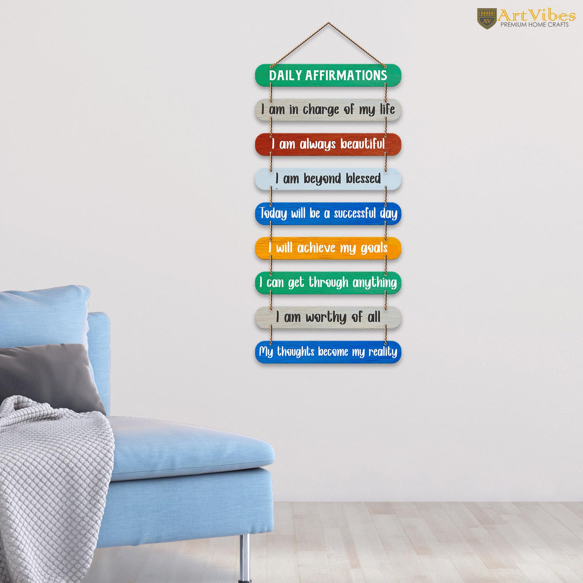 Artvibes Daily Affirmations Printed Wooden Wall Hanging For Living Room | Office | Quotes Decor Item | Wall Poster | Office Decor | Wall Art Print | Inspirational quotes | Gift Items (WH_9315N)