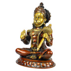 ARTVARKO Big Brass Lord Hanuman Ji Blessing with Gada on Shoulder Murti Bajrangbali Bhagwan Statue Height 15