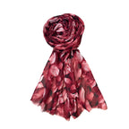 FAHABO Digital Print Mal Mal Cotton Scarf for Women – Soft, Lightweight Hijab & Stole with Tassels | Head/Neck Wrap Size: 71 L x 33 W (Burnt Maroon)