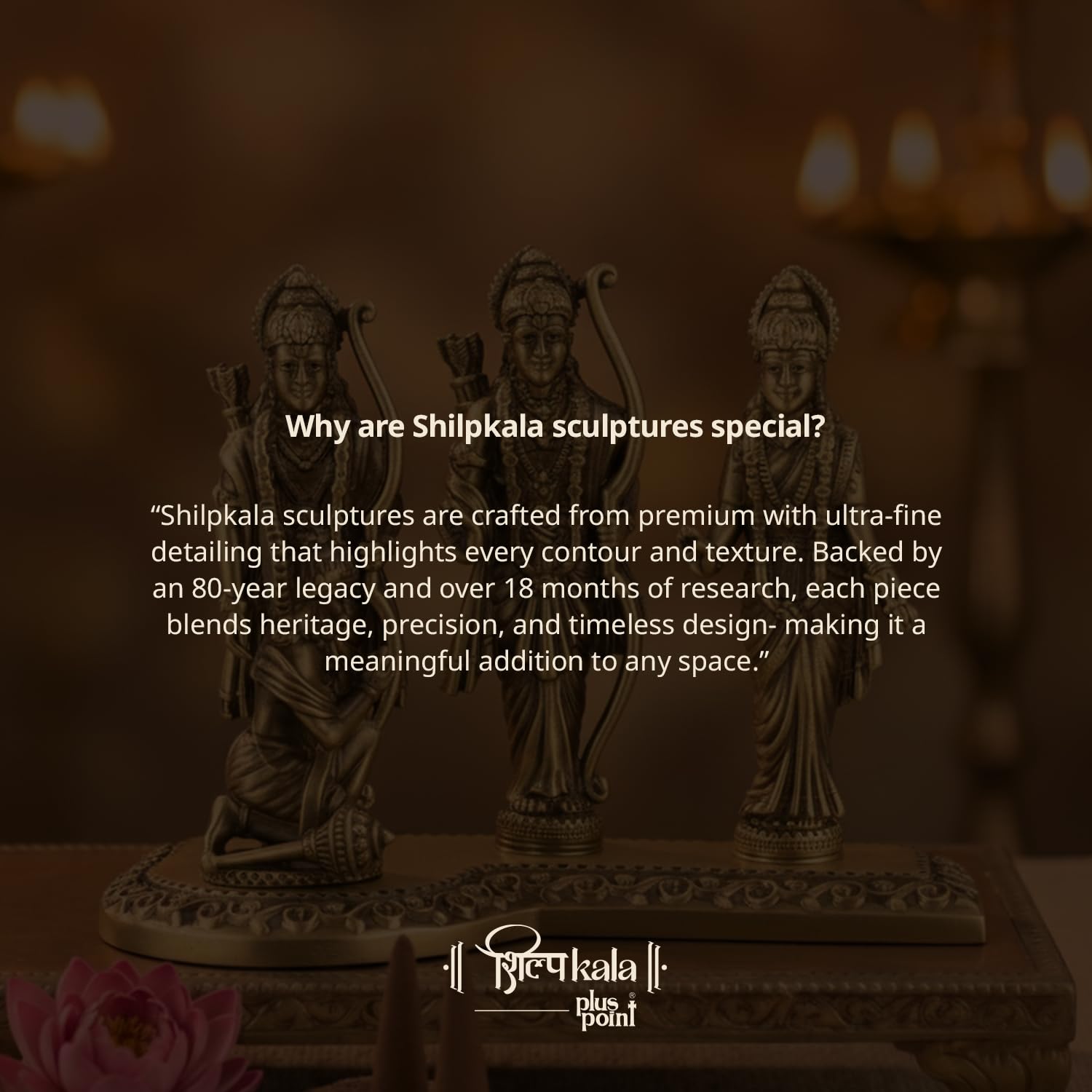 Shilpkala 4.3 Inch Brass Ultra Fine Ram Darbar Idol for Home & Office, Pooja, Table Decor, Worship & Gift