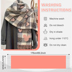SANNIDHI Winter Scarf for Women 176x32cm Checkered Cashmere-Feel Soft Scarf