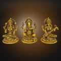 ARTVARKO Brass Lakshmi Ganesha Saraswati Murti Statue Puja & Home Decor, Height : 7.5 Weight 6.6 Kg