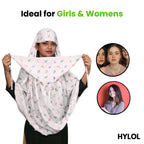 HYLOL Pure Cotton Female Innovative Stylish Leaf Printed Pattern Fancy Scarf With Sun Protection Cover Face Cotton Mask for Women's and Girls, Pink