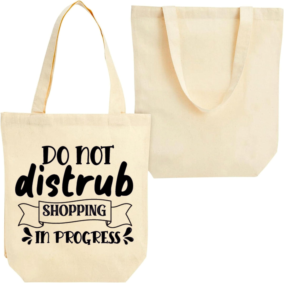 SARITE Canvas Tote Bag, Lightweight Reusable Grocery Shopping Cloth Bags Economical Cotton Tote Bag, Washable Bag, Wear and Tear Resistant Canvas