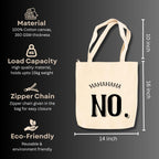 snapiq COTTON 350 GSM Canvas Tote Bag for Women and Girls Thick Fabric with Zipper (Beige, No)