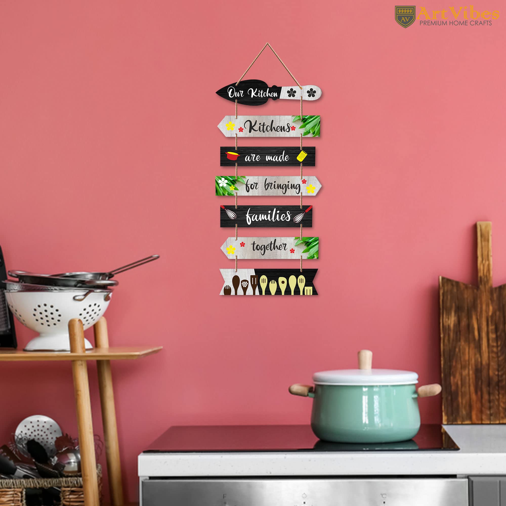 Artvibes Kitchens Are Made For Printed MDF Wooden Wall Art For Cafe | Kitchen | Restaurants | Quotes Decor Item | Kitchen Quotes Wall Hanging | Wall Illustrations | Artwork | Gift Items (WH_7006N)
