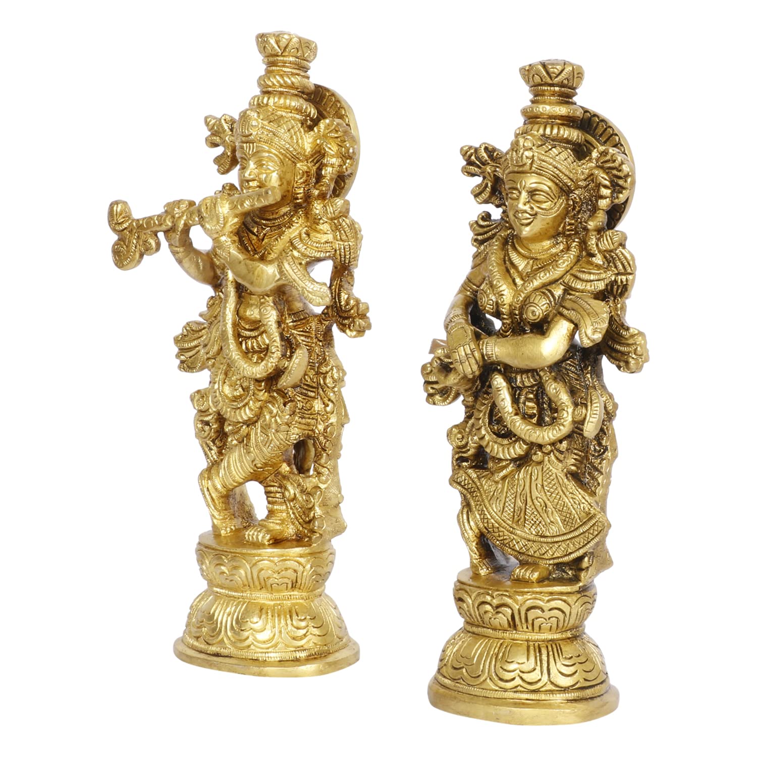 ARTVARKO Brass Radha Krishna Idol Statue Religious Statue Murti for Mandir, Living Room, Office Table and Home Décor Gift Height 9.5 Inch