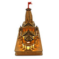 Ram Mandir 3D Model Printed | Ayodhya Temple Wooden Lighted, Charger & Adapter Home Shelf Decor & Gifts Temple (11.5 Inch, Pack of 1) Large