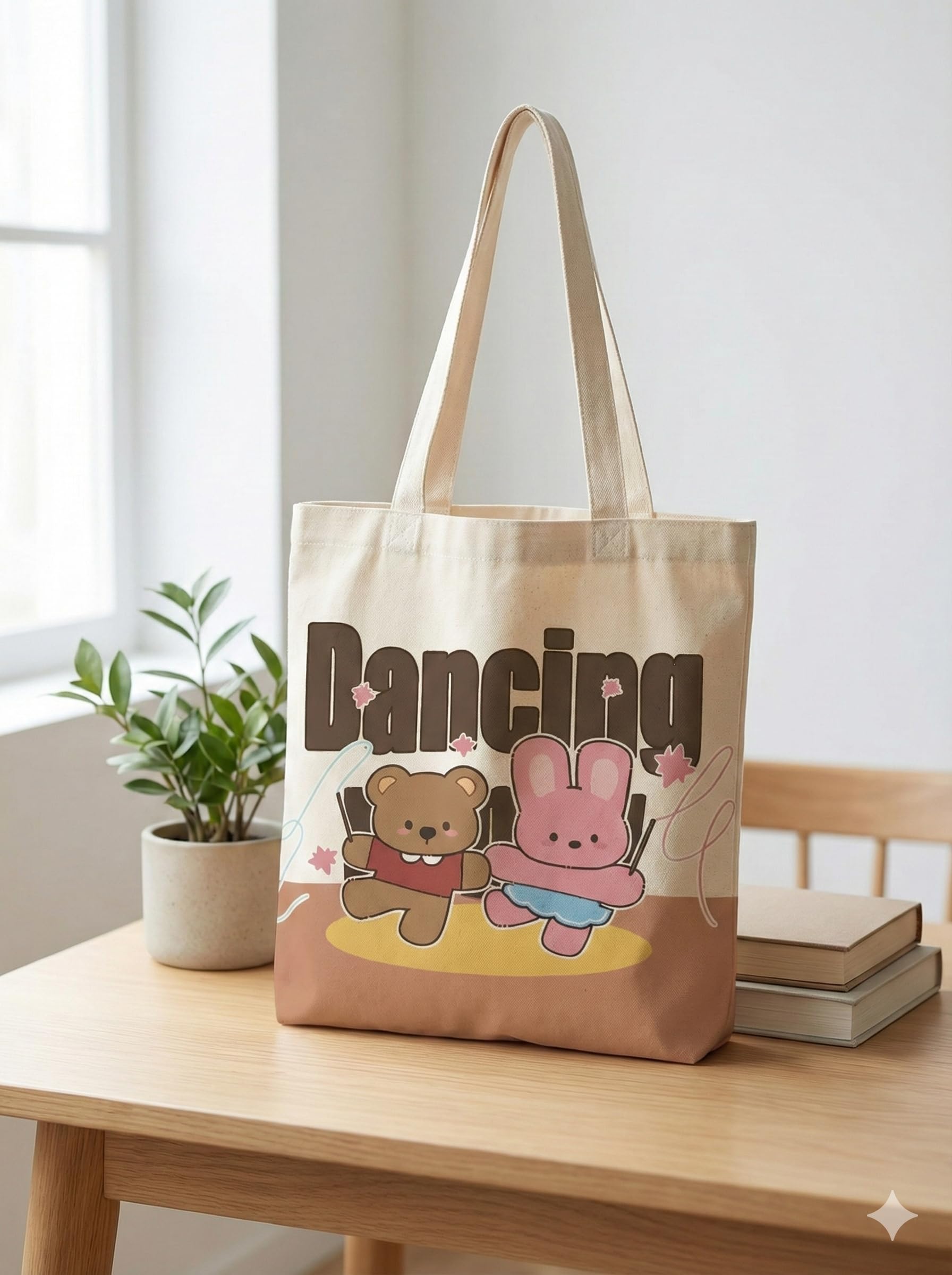 BAGILO Tote Bag for Women, Plain Tote Bag with Zipper, Reusable Multi-Purpose Cotton Bags for School/Gym/Shopping/Beach & Groceries, DIY Gift Bags, 13X15 (Style4)