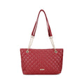 Fastrack PU Structured Quilted Tote Bag with Chain Shoulder Straps | Diamond Quilted Tote with Zipper Closure | Totes for Office & Daily Use | Ladies Purse Handbag