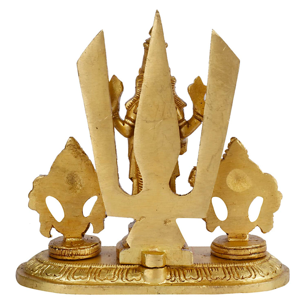 ARTVARKO Brass Tirupati Balaji Venkateshwara Idol Vishnu Chakra Namah Shankh Statue Murti Lord Srinivasa Pooja Vastu Religious Idol for Home Office Temple 5 Inch