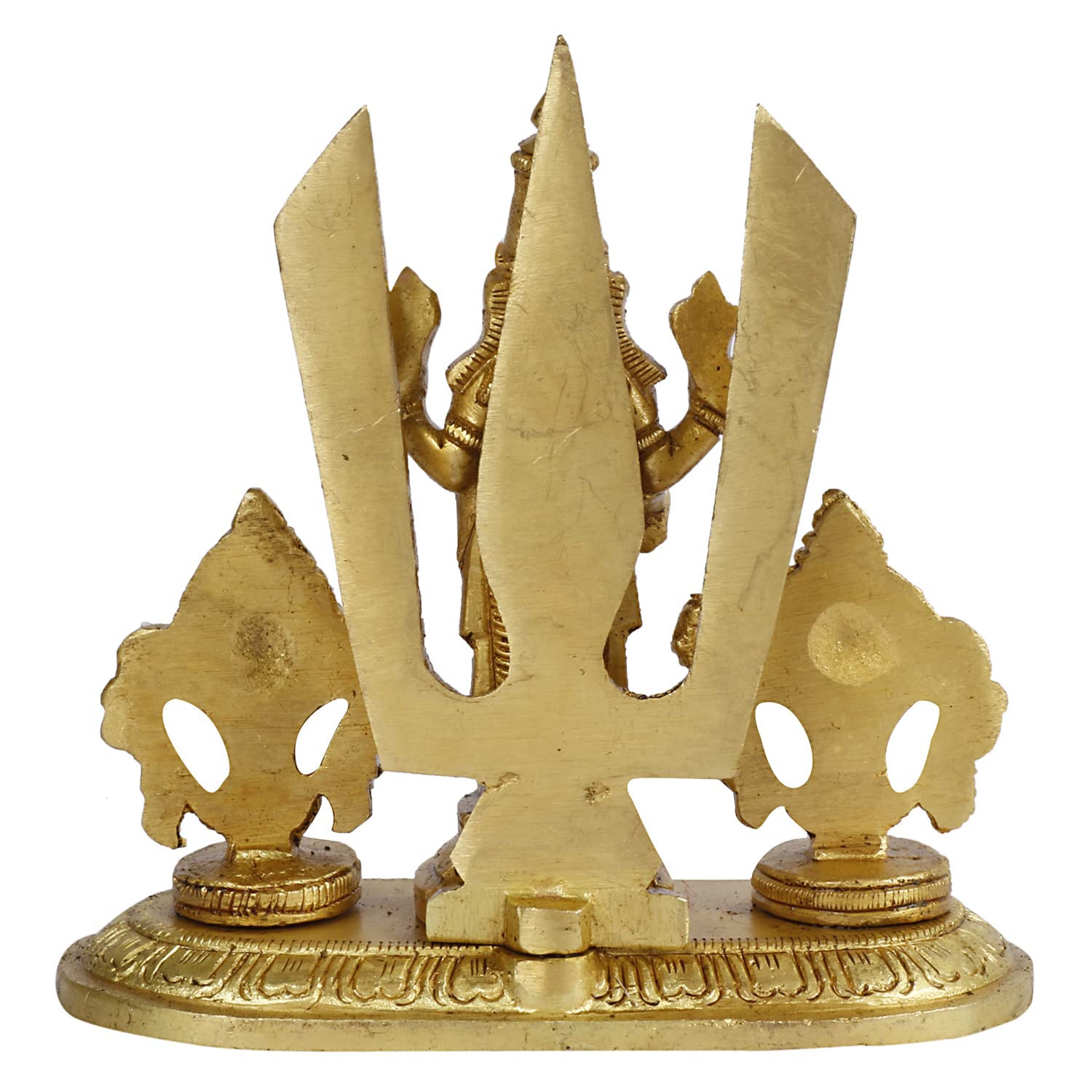 ARTVARKO Brass Tirupati Balaji Venkateshwara Idol Vishnu Chakra Namah Shankh Statue Murti Lord Srinivasa Pooja Vastu Religious Idol for Home Office Temple 5 Inch