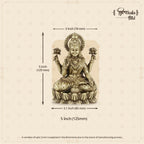 Shilpkala 5 Inch Kamal Laxmi Brass Goddess Lakshmi Statue for Home Decor & Worship
