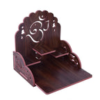 Om Shree Fully Handmade Beautiful Wooden Home and Office Temple/Pooja Mandir(28 x 28 x 26 cm) (Dark Brown 6)