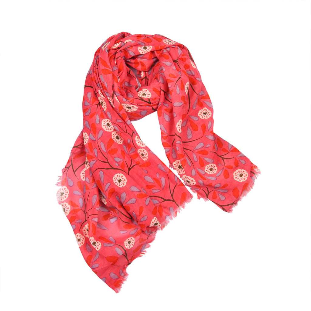 AQVA Printed Cotton Scarf for Women Stylish (Noor Pink) | Head and Face Cover Scarf for Girls with 100% Cotton | Soft & Lightweight Scarves/Stoles for all Weather (72 x 43 in)