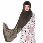 MyBatua Long Hijab in Breathable Soft Georgette large Head Wrap, Wholesale Price, 1pc Scarf HJ-020 (50x180 cm, Dark Taupe)
