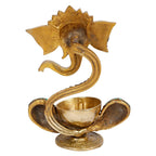 Svarup 8.5 Inch Multi-Color Brass Ganesha Diya: Ideal for Spiritual Lighting