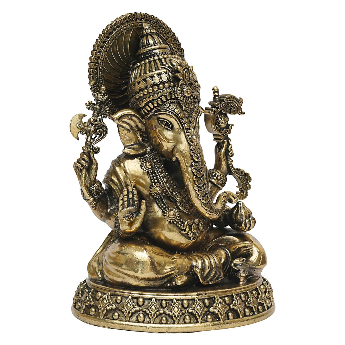 ARTVARKO Brass Superfine Lord Ganesh Murti Ganesha Idol Ganpati Brass Vinayaka Statue for Home Decoration Puja Gift 3 Inch