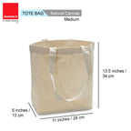 Isomars Cotton Tote Bag Plain - Reusable 100% Natural Cotton Canvas Cloth - 34x28x13cm Multipurpose Bag