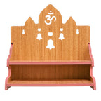 Lakhaji Beautiful MDF Wooden Temple,Home Temple, Wooden Temple with Bell Design Shape for Pooja - Handcrafted and Laminated (11 X 10.5 X 11 Inch)