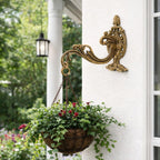 ARTVARKO Brass Designer Hook Holder Bracket for Wall Hanging Diya Bells Lantern Hanger Planter Lanterns Wind Chimes Baskets 6 Inch