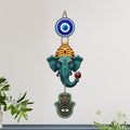 Artvibes Ganpati Bappa Evil Eye Decor Hanging for Home and Office | Nazar Suraksha Wall Art for Entrance Door Living Room Temple | Auspicious Vastu Energy Decorative Housewarming Gift (WH_8561N)