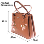 Siza Women Handbag for Office Use, Tote Bag for Women, Stylish Marron Shoulder Bag with Zipper, Multi Compartment Daily Use & Travel Handbag