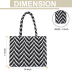 Lady Quinton Women Stylish Jute Tote Bag For Office and Laptop, Shopping Shoulder Bag, Shoppers Tote Handbags Lightweight Waterpoof Big Size, Grocery Bag, Eco Friendly Bags For Shopping(Black & White)