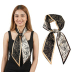 SANNIDHI® Neck Tie Hair Scarf for Women Printed Satin Silk Feel Purse Scarf for Handbags Wrist Styling Accessory for Daily Use Formal Party Office