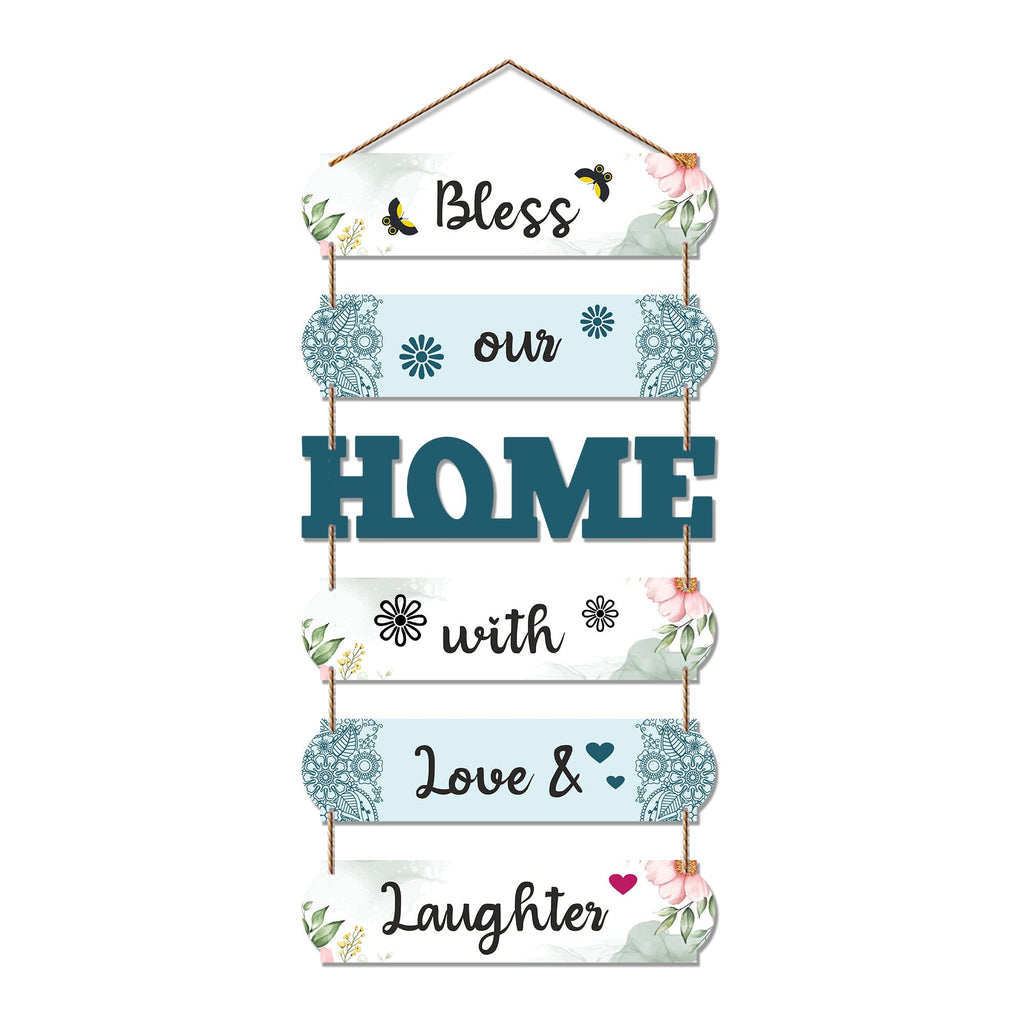Artvibes Bless Our Home Wooden Wall Hangings Decor For Home | Bed Room | Decor Hanging Ornaments | Home Quotes Wall Hanging | Modern Decor Items | Wall Poster | Artworks Hangings | Gift (WH_6604N)
