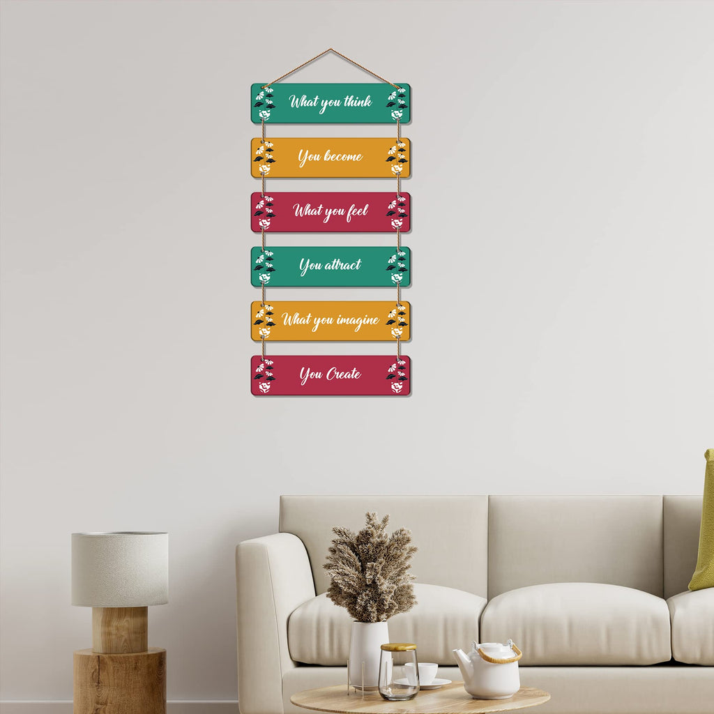 Artvibes What You Think You Become Decorative Wall Art | Quotes Decor Item | Motivational Wall Decor | Wall Accent | Art Piece | Graphic Art | Gift Items | Office Wall Decoration Items (WH_3216N)