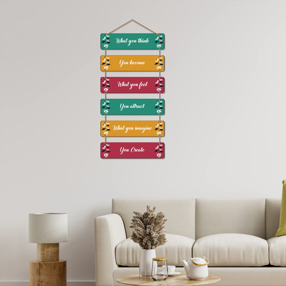 Artvibes What You Think You Become Decorative Wall Art | Quotes Decor Item | Motivational Wall Decor | Wall Accent | Art Piece | Graphic Art | Gift Items | Office Wall Decoration Items (WH_3216N)