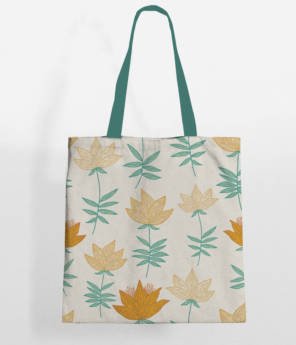 The Purple Tree Women's Canvas Tote Bag, Floral Print, 15x16 inch, 5kg Capacity, Adult, Female, Casual, 1 Pc