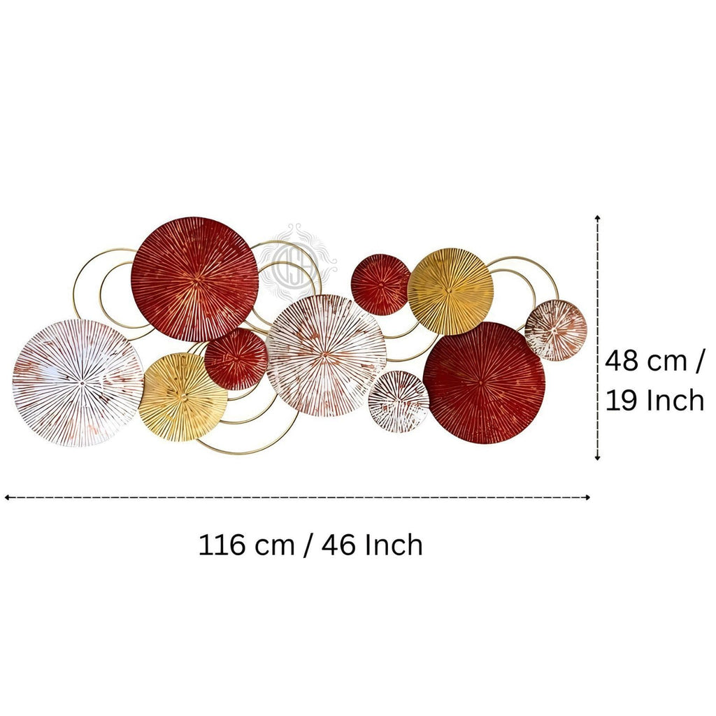 DSH CRAFTING YOUR CURIOSITY Metal Wall Art Wall Hanging Sculpture Perfect For Home, Hotel,Restaurant, Living room Decoration. (20-CIRCLE-RED)
