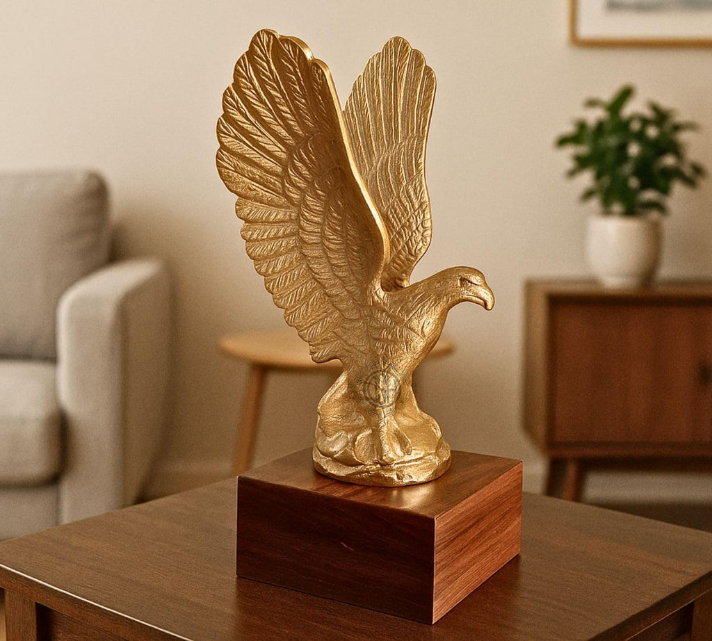 DSH DSH Flying Eagle Statue Sculpture Decorative Handmade Garuda Statue for Home Decor Office Table Decoration Handcrafted Showpiece (Medium)