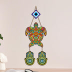 Artvibes Sea Turtle Nazar Battu Wall Hanging for Home Entrance | Evil Eye MDF Decorative Wall Art | Positive Energy Vastu Decor for Living Room | Bedroom | Office & Main Door | Gift Item (WH_8544N)