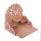 Om Shree Fully Handmade Beautiful Wooden Home and Office Temple/Pooja Mandir(28 x 28 x 26 cm) (Light Brown 3)