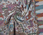 Kabello Jacquard Fabrics Winter Use Woolen Woven Soft Stole For Women Cream