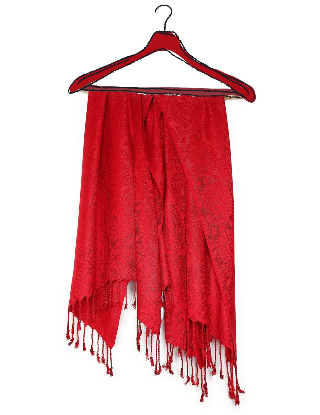 Chandwasia Viscose Scarf | For School College Travel Daily Outings Neck Styling Use | Viscose Fabric | Batik Design Stole Shawl Wrap | Men And Women All Season Accessory - Maroon