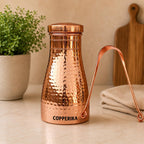 Copperika® Export Quality 100% Pure Copper Water Bottle 1 Litre + 1 COPPER TOUNGE CLEANER FREE 1000ml | Original With Ayurvedic & Other Health Benefits | For All USERS
