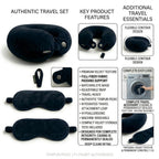 AGS MART Neck Pillow Eye Mask Combo Airplane Travel Pillow with Comfortable Velvet Sleeping Eyemask Head Rest Pillow (Grey)