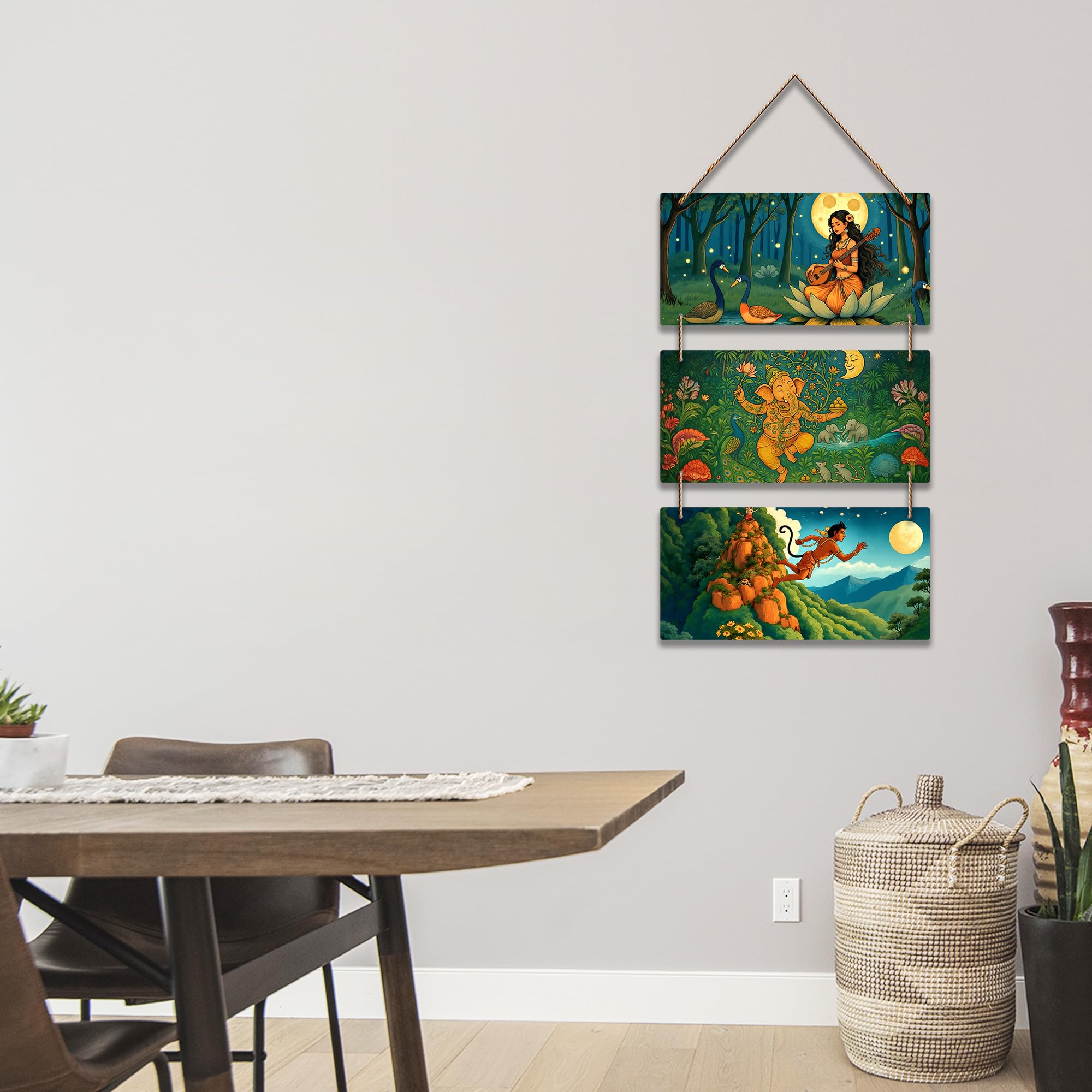 Artvibes Devotional Indian Spiritual Modern Art Decorative Wall Hanging Ornaments | Living Room | Office | Wall Art Painting For Hall | Graphic Artwork | Wall Art Print | Unique Gift (WH_9453N)