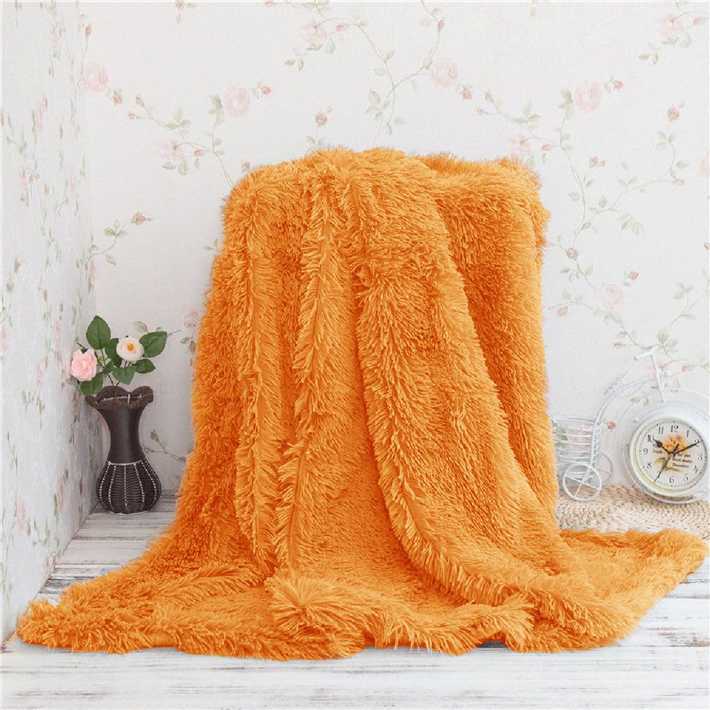 Soft, Plush Faux Fur Fabric, 6 feet x 5 feet Turquoise Blue (Orange) Kafalo