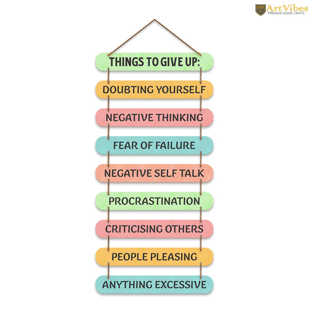 Artvibes Positive Quote Wall Hanging Wooden Art | Quotes Decor Item | Wall Accent | Office Wall Decoration Items | Inspirational Quotes Wall Art | Mdf Wall Decoration | Gift Items (WH_9302N)