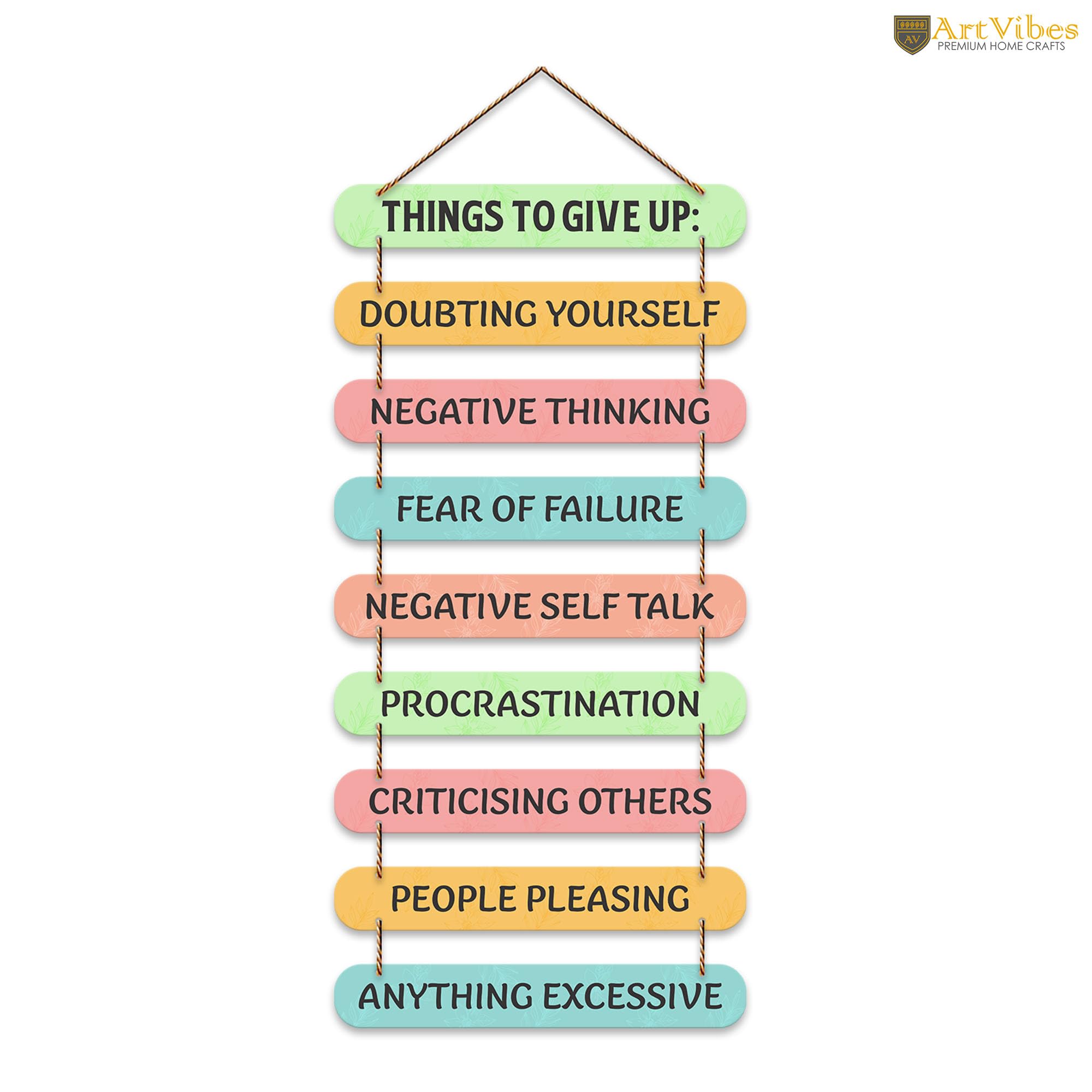 Artvibes Positive Quote Wall Hanging Wooden Art | Quotes Decor Item | Wall Accent | Office Wall Decoration Items | Inspirational Quotes Wall Art | Mdf Wall Decoration | Gift Items (WH_9302N)