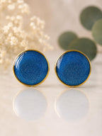 SHINEREAL SHINEREAL Women's Resin Earrings Lightweight Jewelry - Handmade Studs Earrings for Girls, Hypoallergenic Fashion Accessories-Combo-Blue & White-SR-2224