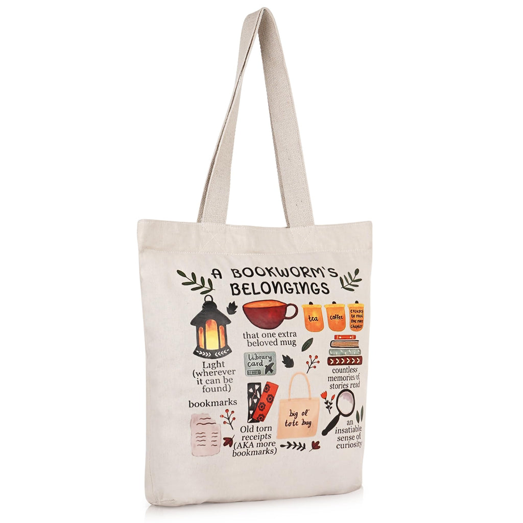 Half Moon Canvas Tote Bag Aesthetic Reusable Cotton Bags for Women Ladies Girls for School, College, Office, Travel Large Printed Design Eco-Friendly Shopping Bag for Everyday Use (Book Lover)